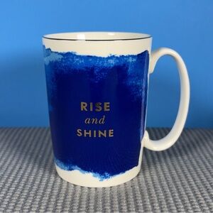 Kate Spade x Lenox Rise & Shine Posy Court Mug (NEW 12 oz white blue gold)